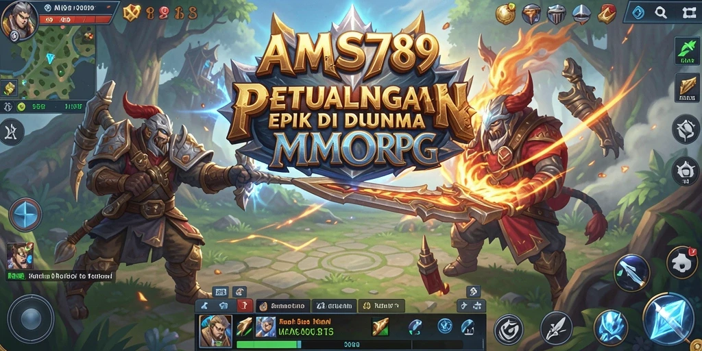 Screenshot utama AMS789 menampilkan aksi seru dalam game MMORPG.