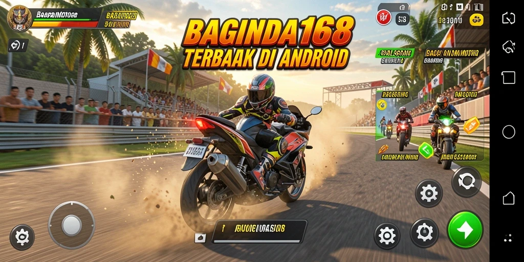 Screenshot BAGINDA168 menunjukkan aksi balapan motor yang mendebarkan.
