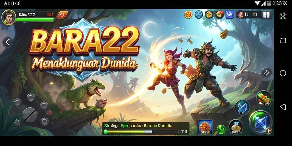 Screenshot gameplay BARA22 menampilkan pertempuran strategis yang mendebarkan.