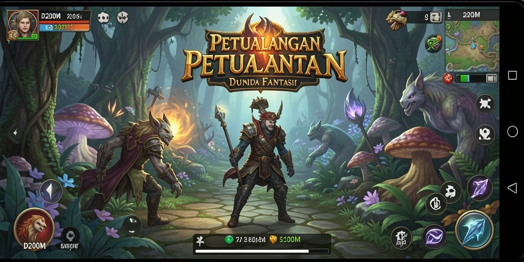Visual menawan dari gameplay D200M yang penuh petualangan RPG.