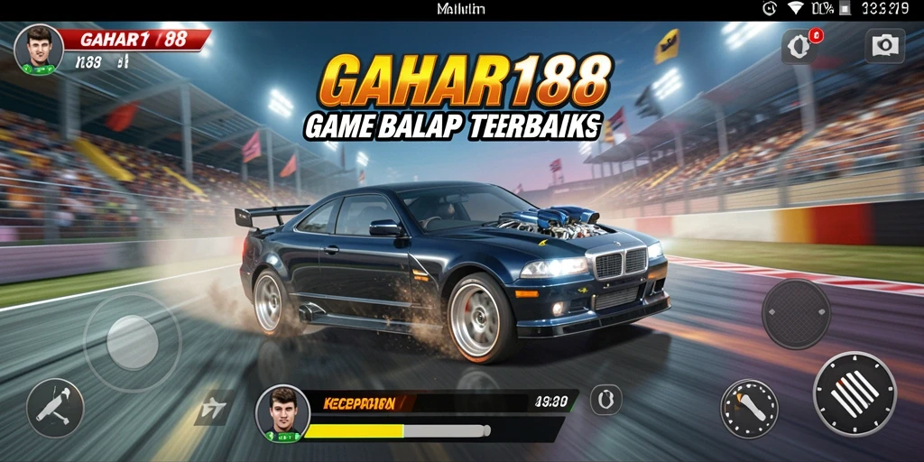 Tampilan gameplay GAHAR188 yang mendebarkan dan penuh aksi balap.
