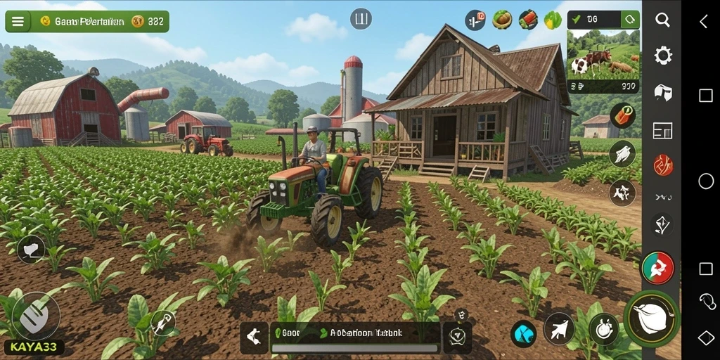 Tampilan gameplay KAYA33 dengan aktivitas bertani yang menyenangkan.