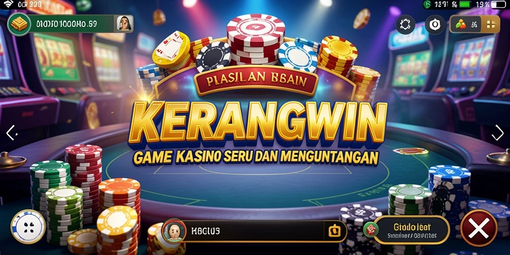 Tampilan gameplay KERANGWIN dengan grafik menawan dan efek suara yang memukau.