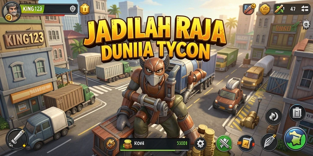 Tampilan utama KING123 menampilkan aksi manajemen bisnis yang seru.