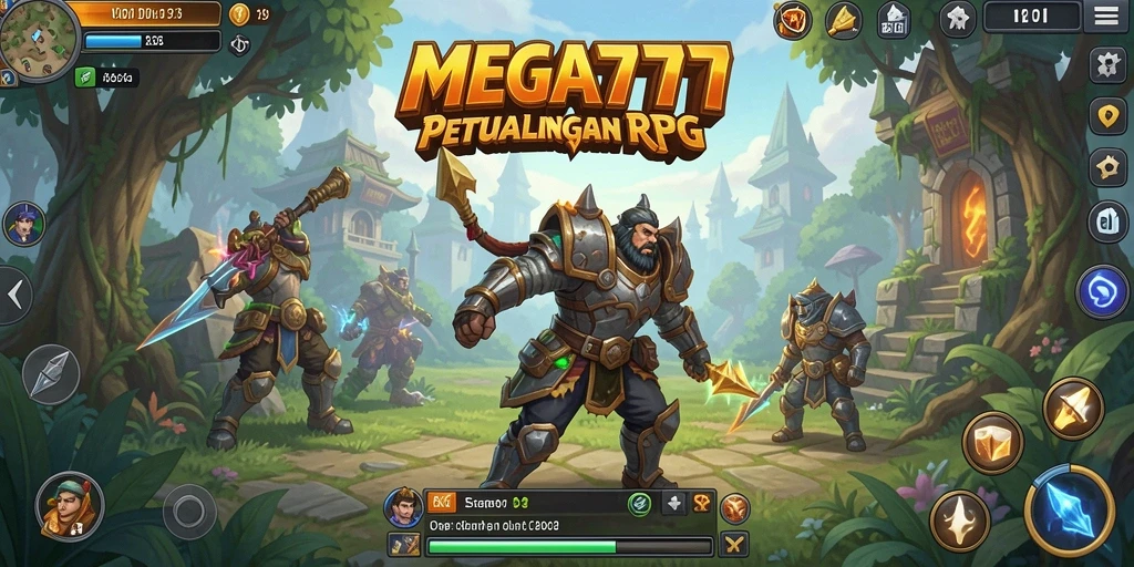 Tampilan gameplay MEGA777 yang penuh aksi dan eksplorasi RPG.