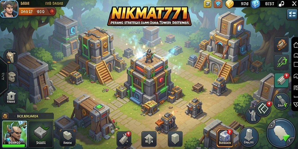 Screenshot NIKMAT777 menampilkan aksi menara Tower Defense yang mendebarkan.