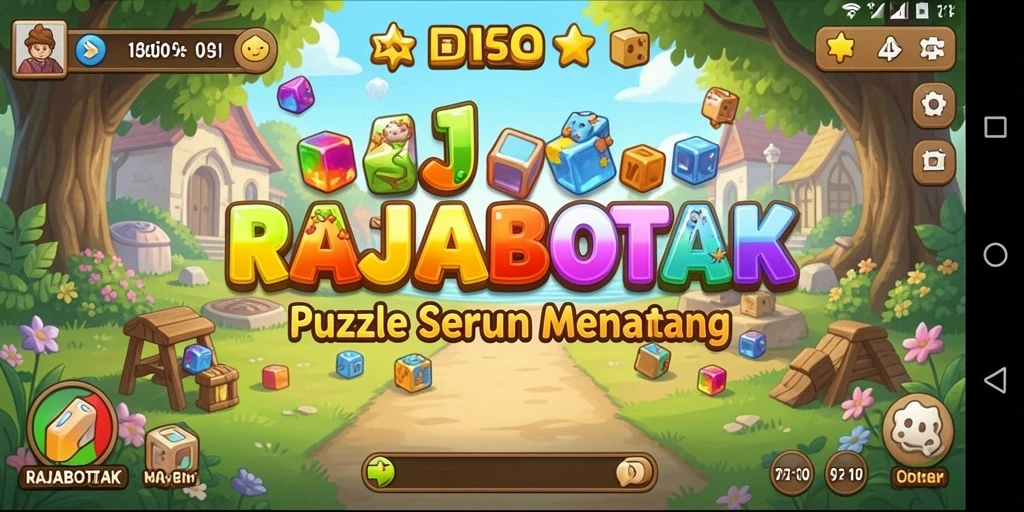 Screenshot gameplay RAJABOTAK menampilkan teka-teki yang menarik.