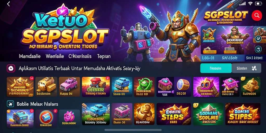 Tampilan antarmuka utama SGPSLOT dengan fitur utility yang modern.