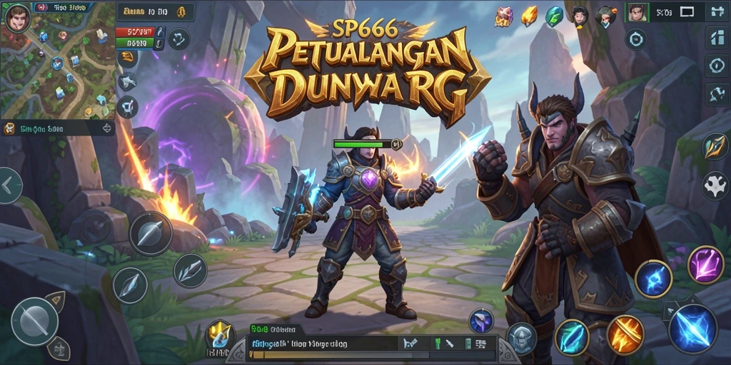 Screenshot gameplay SP666 menunjukkan karakter menjelajahi dunia RPG yang menakjubkan.