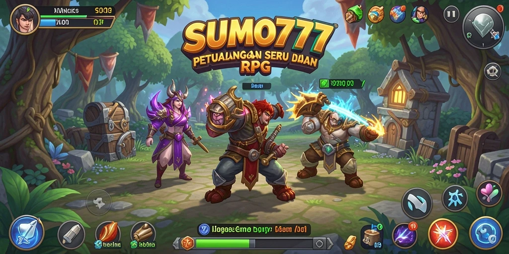 Tampilan gameplay menakjubkan dalam petualangan RPG SUMO777.