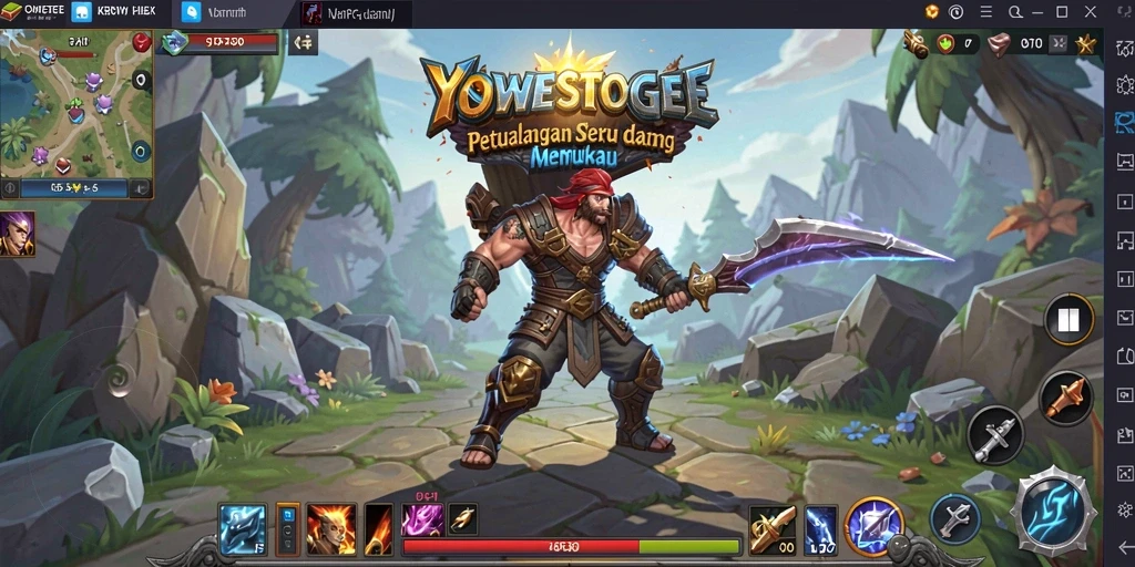 Tampilan gameplay YOWESTOGEL dengan grafis memukau dan pertarungan seru.